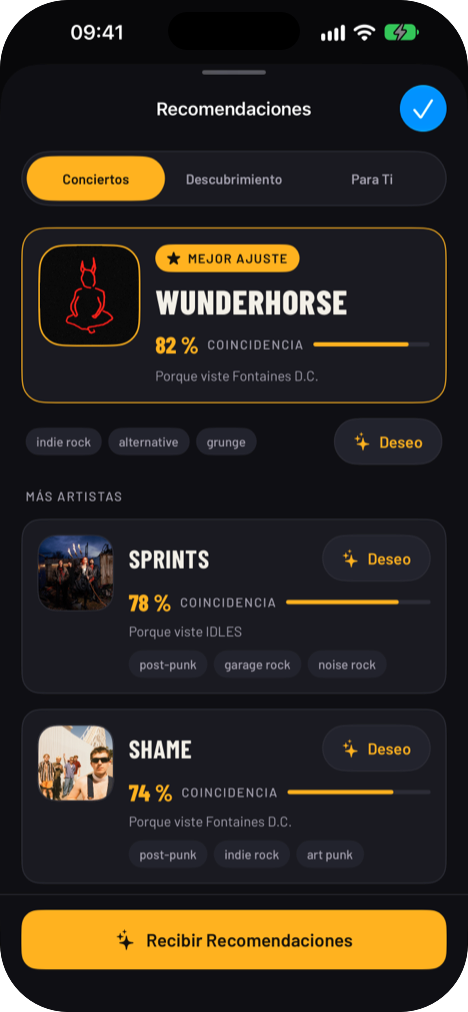Pantalla Sugerencias